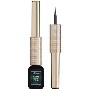 L'Oréal Paris Eyeliner Matte Signature Verde Smeraldo - Pennellino in Feltro, Finish Extra Matte, Resistente all'Acqua, Alta Precisione
