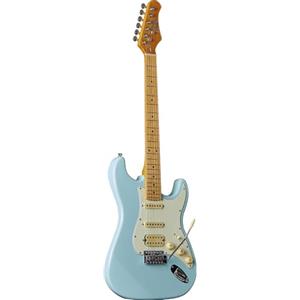 EKO GUITARS - Chitarra Elettrica ST‑351, Corpo Pioppo, Manico Acero, Tastiera Acero, Pickup H‑S‑S, Ponte Tremolo Vintage, 22 Tasti, Scala 648 mm, Colore Daphne Blue