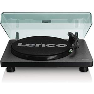 Lenco L-30BK Giradischi USB - giradischi con trasmissione a cinghia - 33 e 45 giri - USB - uscita RCA - digitalizzazione dischi - preamplificatore - legno