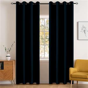 YSTELLAA Impermeabili Tende Oscuranti Per Interni 2 Pezzi, 140×145CM, Tende Termiche Isolanti Con Anelli, Moderne, Fonoassorbenti, Per Soggiorn, Camera Da Letto, Blu