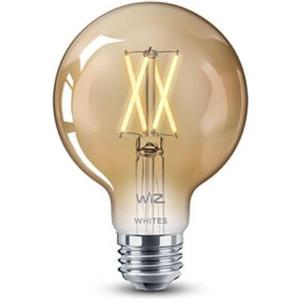 WiZ Lampadina Goccia Smart LED WiFi, Luce Bianca da Calda a Fredda, Filamento Ambrata, E27, equivalente a 50W, Tecnologia SpaceSense, Controllo Vocale (Alexa, Apple HomeKit, Google Home)
