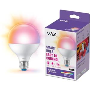 WiZ Lampadina Globo Smart LED WiFi, Luce Bianca e Colorata RGB, Smerigliata, E27, equivalente a 75W, Tecnologia SpaceSense, Controllo Vocale (Alexa, Apple HomeKit, Google Home)