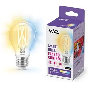 WiZ Lampadina Smart WiFi, Luce Bianca da Calda a Fredda Dimmerabile, Filament, E27, 7W, Tecnologia SpaceSense, Controllo Vocale (Alexa, Apple HomeKit, Google Home)