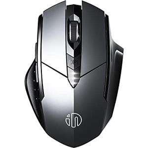 inphic Mouse Senza Fili Ricaricabile Pro 2.4G 2400DPI USB Mouse con Display Livello Batteria per Computer Portatile PC 6 Tasti Ricevitore USB Grigio