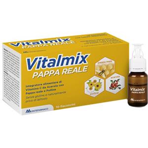Vitalmix Pappa Reale - Integratore Alimentare con Vitamina C da Acerola, 10 Flaconcini da 10 ml, Senza Glutine e Lattosio
