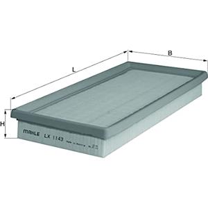 Knecht Filtro Aria LX 1143 - Altezza 39,7 mm, Larghezza 150 mm, Lunghezza 321 mm