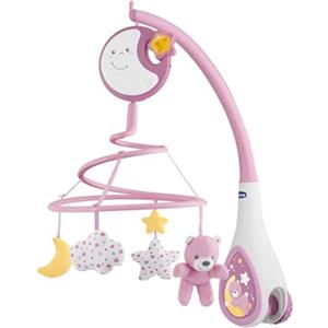 Chicco Next2Dreams Giostrina Neonato 3in1 con Carillon Elettronico per Culla e Lettino, Compatibile con Culla Chicco Next2Me, con Effetti Sonori, Proiettore di Luce Soffusa, Musica - 0+ Mesi, Rosa