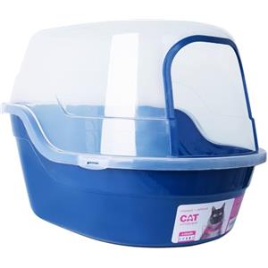 Petphabet Lettiera per gatti grande, grigia, 63 x 48 x 43 cm, lettiera per gatti con coperchio extra large XXL lettiera per animali domestici, blu navy