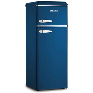 SEVERIN KS 9954 SEVERIN Frigorifero doppia porta retrò vintage con congelatore, 209 litri, Blu, 55 cm, Classe E (A++)