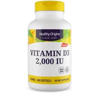 Healthy Origins - Vitamina D3 2000 UI (360 capsule)