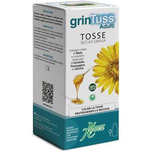 Aboca Grintuss Adulti Sciroppo 180 g - Tosse Secca e Grassa, con Miele e Poliresin, Dispositivo Medico CE