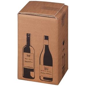 Bong Packaging Scatola Wine Pack per 4 Bottiglie - 21,2x20,4x36,8 cm - Cartone Doppia Onda - Conf. 10 Pezzi