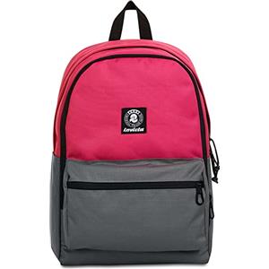 Invicta Zaino Monoscomparto, Fucsia, Grigio, Tasca porta pc, Tasca frontale, Per ragazzi e ragazze, Scuola e tempo libero