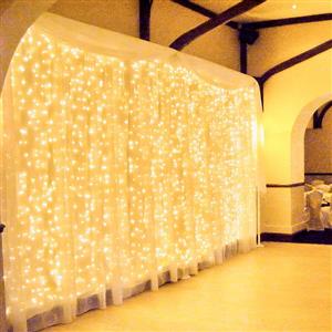 600 LED 6Mx3M Tenda Luminosa Natale Esterno Interno Prolungabile Luci Di Natale