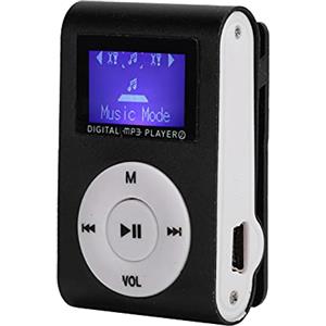 Denash MP3, Supporto Scheda di Memoria da 32 GB con Clip Posteriore Set Lettore MP3 con Auricolare per Escursionismo, Corsa, Camminata, Sport (BLACK)