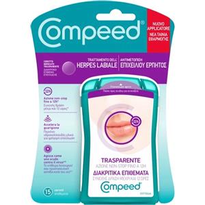 Compeed Cerotti Trasparenti per Herpes Labiale - Trattamento Efficace, 15 Pezzi