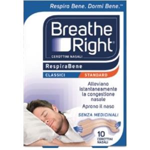Breath Right Cerotti Nasali Classici - Confezione da 10 Pezzi per Alleviare la Congestione Nasale