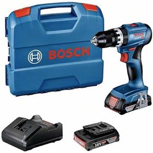 Bosch Professional 18V System Trapano-avvitatore a percussione a batteria GSB 18V-45 (velocità di rotazione di 1.900 giri/min, 2 batterie da 2.0 Ah, GAL 18V-20, L-Case)