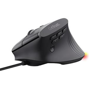 GXTrust 145 Rexxa Mouse Verticale Ergonomico con Illuminazione RGB 12800 DPI, Mouse da Gaming con Filo USB, 10 Pulsanti Programmabli, Software Avanzato, per PC, Laptop, Mac, Windows - Nero