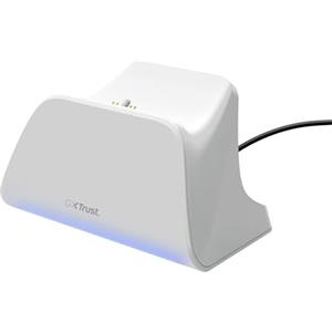 GXTrust Trust GXT 255W Caricatore Joystick PS5, Base Ricarica DualSense PS5 con Design Place-on, Ricarica Veloce, LED, Cuscinetti Antiscivolo, Cavo USB-C-C Incluso, Accessori PlayStation 5, Bianco