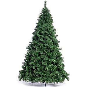 BAKAJI Albero di Natale Super Folto Pino Verde con Base a Croce in Metallo Pieghevole di Altissima Qualità, 1417 Rami Punte, Montaggio Facile con Rami a Innesto (Verde Gran Sasso, 210 cm)
