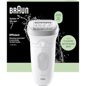 Braun Silk Epil 7 Epilatore Elettrico Donna Con Testina Ampia Per Una Facile Rimozione Dei Peli, Rasoio Elettrico Donna, Wet & Dry, Pelle Liscia A Lungo, 7-011, Argento