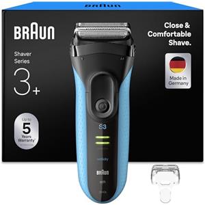 Braun Serie 3 Rasoio Elettrico Barba, Proskin, Regolabarba Uomo, Rasoio Barba, Rifinitore di Precisione, Accessori Inclusi, Regolabarba Braun, Idea Regalo, 3040s Nero e Blu Notte
