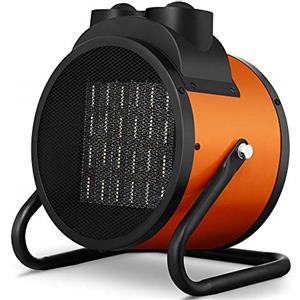 Bakaji Stufa Elettrica con Elementi Riscaldanti in Ceramica Termoventilatore Soffiante Industriale Potenza 3000W Termostato Regolabile Funzione Ventilatore Freddo Inclinazione Regolabile (3000 Watt)