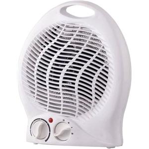 Bakaji Caldobagno Stufa Elettrica Potenza 2000 Watt Termoventilatore 2 Potenze con Termostato Regolabile + Funzione Ventilatore Freddo e Manico per il Trasporto Dimensione 13 x 13 x 29 cm (Bianco)