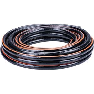 BLACK+DECKER Tubo da giardino, 15 metri, diametro 13 mm, resistente PVC, irrigazione da giardino, lavaggio auto, riempimento piscina, adatto per ogni rubinetto standard, colore nero/arancione