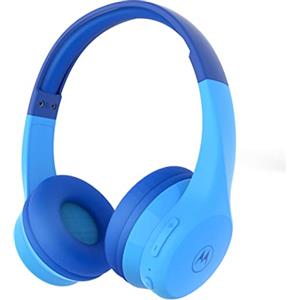 Motorola Sound Motorola Moto JR300 Cuffie Bluetooth per Bambini - Cuffie Over Ear Leggere per Bambini, Limitatore di Volume 85dB, Splitter Audio per Condivisione - Ideale per Scuola, Viaggi, Giochi - Blu