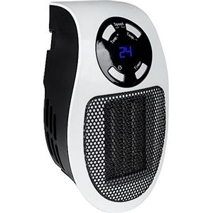 Güde Termoventilatore a presa GSH 500 K mini (230 V, 500 W di potenza di riscaldamento, portata della ventola di 28,46 m³/h, elemento riscaldante in ceramica PTC, spina di rete girevole a 90°