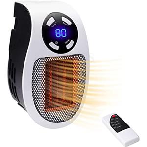 DIRUQSD - Termoventilatore a risparmio energetico, mini scaldabagno elettrico, Power Upgrade PTC, termoventilatore con telecomando, termostato per ambienti interni in ufficio e camera da letto