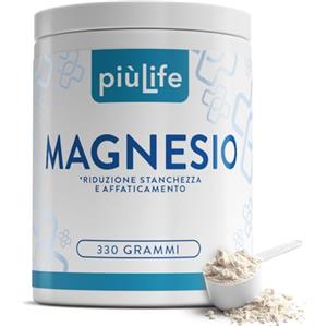 +LIFE Magnesio In Polvere PiùLife, 430mg Puro Per Dose, Carbonato Fonte di Magnesio Citrato, Integratore Completo, Benessere Intestinale Per Stitichezza, Ansia E Stress, Muscoli