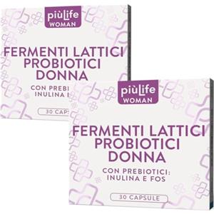 +LIFE Probiotici Donna Flora Intima PiùLife - 26 Mld UFC con Lactobacillus crispatus, rhamnosus, reuteri - Specifici per Equilibrio Vaginale - Fermenti Lattici Donna con Prebiotici Inulina, FOS - 60 capsule