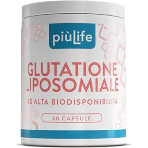 +LIFE Glutatione Liposomiale PiùLife - 250 mg per capsula - 100% Glutatione Forte Ridotto Puro con Tecnologia Liposomiale - Antiossidanti integratori, Detox, Difese dell'organismo - 60 Capsule Vegetali