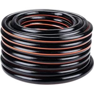 BLACK+DECKER Tubo da giardino, 15 metri, diametro 19 mm, resistente PVC, irrigazione da giardino, lavaggio auto, riempimento piscina, adatto per ogni rubinetto standard, colore nero/arancione
