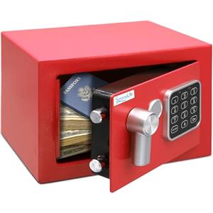 SereneLife Cassaforte, Cassaforte Piccola in Acciaio, 23x17x17 cm, Cassetta di Sicurezza Elettronica & Meccanica, 2 Chiavi, per Casa, Hotel, Gioielli e Denaro