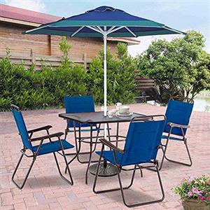 BAKAJI Ombrellone da Mare Spiaggia Giardino con Palo in Acciaio Reclinabile Rivestimento in Tessuto Anti UV Diametro 210 cm con Tracolla Custodia (Turchese)