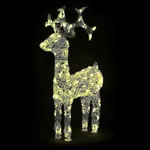 BAKAJI Renna Natalizia Luminosa Addobbo per Esterno, Cervo Luminoso LED Addobbi Decorazioni Natalizie Fuoriporta Giardino, Decorazione 3D di Natale per Esterni IP44 (Bianco Caldo, 65 cm)