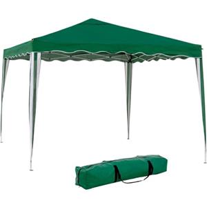 LOLAhome Gazebo Gazebo Pieghevole 3 x 3 m Verde | Migliori Tubi in Acciaio ad Alta Resistenza Pieghevoli, Antivento, Protezione UV, Borsa da Trasporto| per Spiaggia, Campeggio, Giardino, Esterno - LOLAhome