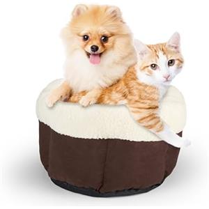 maxxpro Cuccia per gatti - Cuccia piccola - Super Soft - Lavabile - Marrone/Bianco