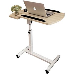 BAKAJI Scrivania Tavolo da Lavoro Porta Pc Computer Altezza Regolabile Tavolino Letto Divano Piano in Legno MDF Inclinabile Struttura in Metallo Casa Ufficio Design Moderno 60 x 40 x 96 cm