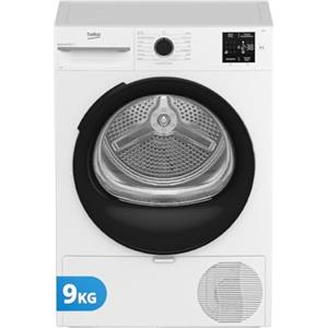 Beko BMTAM93EB - Asciugatrice a Libera Installazione 9 Kg, Classe D, 15 Programmi, Motore Garantito 10 Anni, Display Digitale, Bianco con Oblò Nero, 84.6 x 59.8 x 60.7 (AxLxP)