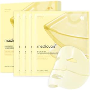 medicube Maschera Viso Illuminante Alla Curcuma E Gelatina Dorata Con Acido Kojico, Per Una Notte, Per Una Pelle Luminosa Ed Elastica, Idratante, Rassodante E Idratante (Confezione Da 1)