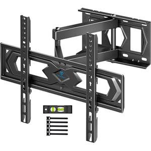PERLESMITH Supporto TV Parete per 26-60 Pollici, Staffa TV con Girevole ed Estendibile, Braccio TVs Max VESA 400x400mm fino a 40kg con Livella a Bolla PSMFK10