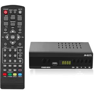 LALALUYE Decoder Digitale Terrestre, Decoder DVB-T2 H.265 HEVC Main 10Bit, Ricevitore Digitale Terrestre USB PVR Lettore Multimediale, Full HD 1080p, HDMI, SCART