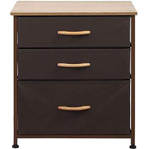 BAKAJI Cassettiera Mobile Mobiletto Armadio Armadietto 3 Ripiani Tessuto Multicolor Bicolor Robusto Resistente Multiuso Arredamento Ufficio Salvaspazio Dimensioni 50x50x40cm (Marrone)