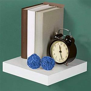 BAKAJI Mensola Quadrata Scaffale da Parete Design Moderno in Legno MDF Ripiano Libreria Moderna Portamensola Muro a Scomparsa in Metallo Dimensione 25 x 25 x 4 cm (Bianco)