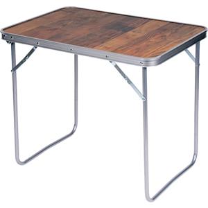 BAKAJI Tavolino Pieghevole da Campeggio Picnic Effetto Legno, Struttura in Alluminio, Sistema Pieghevole per Trasporto Facilitato, Tavolo per Giardino e Pranzi Esterni, 70 x 50 x 60 cm